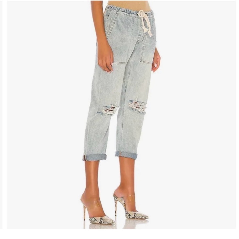 ONE TEASPOON XS Shabbies low waist drawstring distressed boyfriend jean Boho